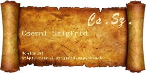 Cserni Szigfrid névjegykártya